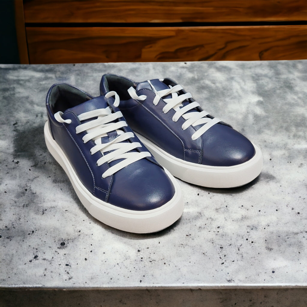 Sneaker blue din piele naturala