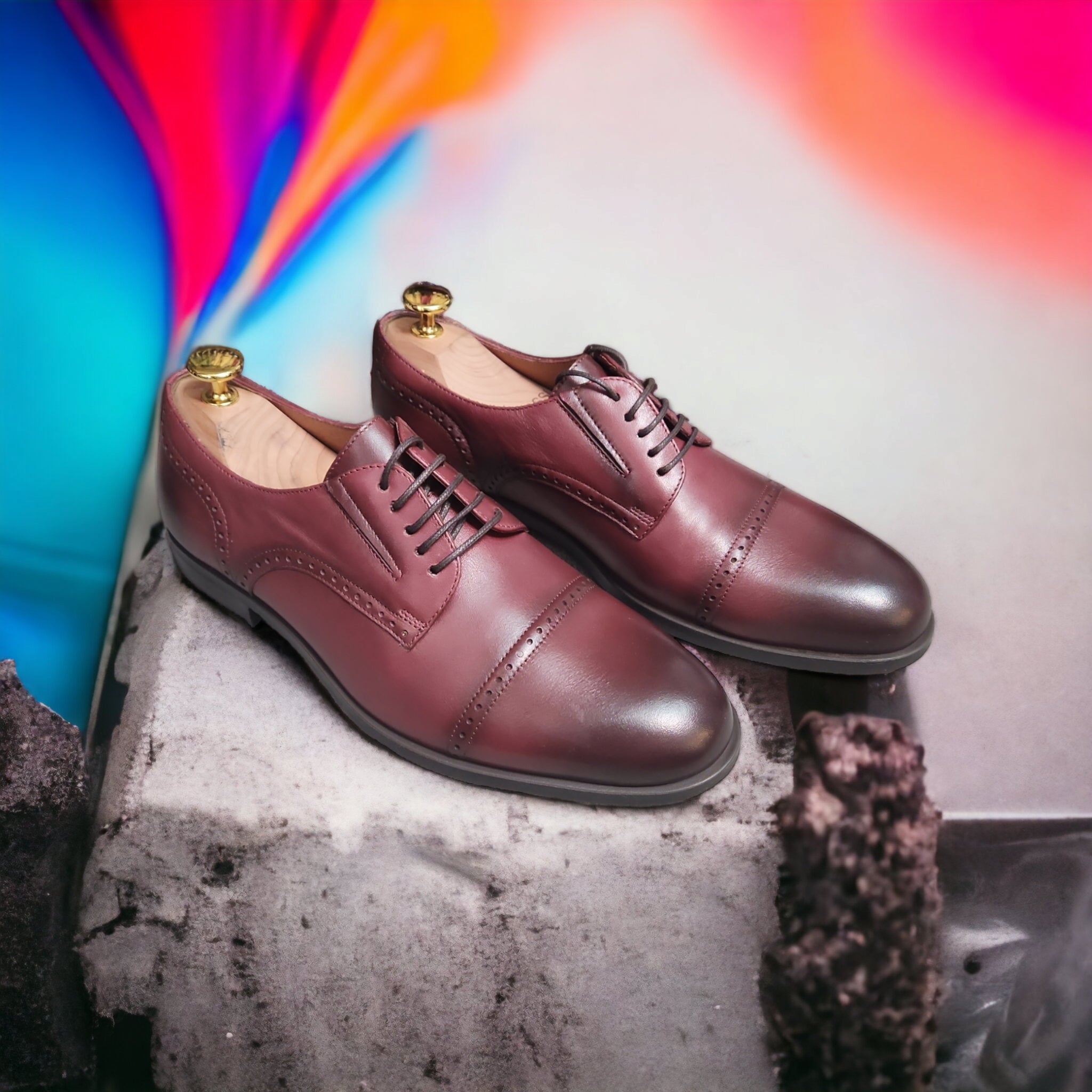 Pantofi bordo clasici barbati