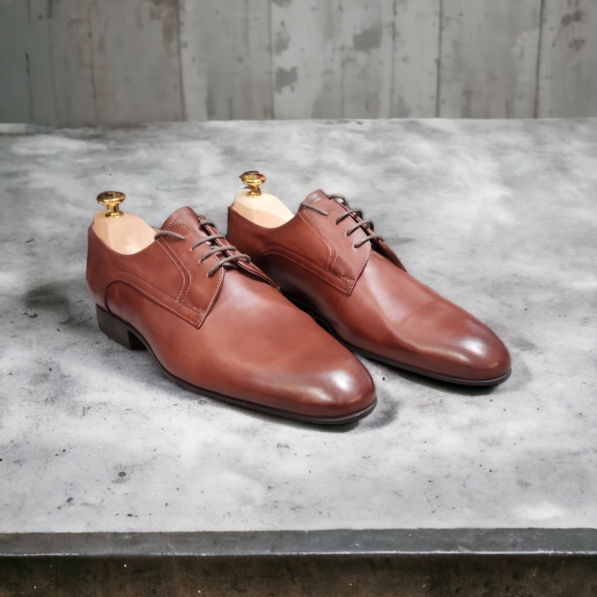 Pantofi clasici barbati maro castana 012