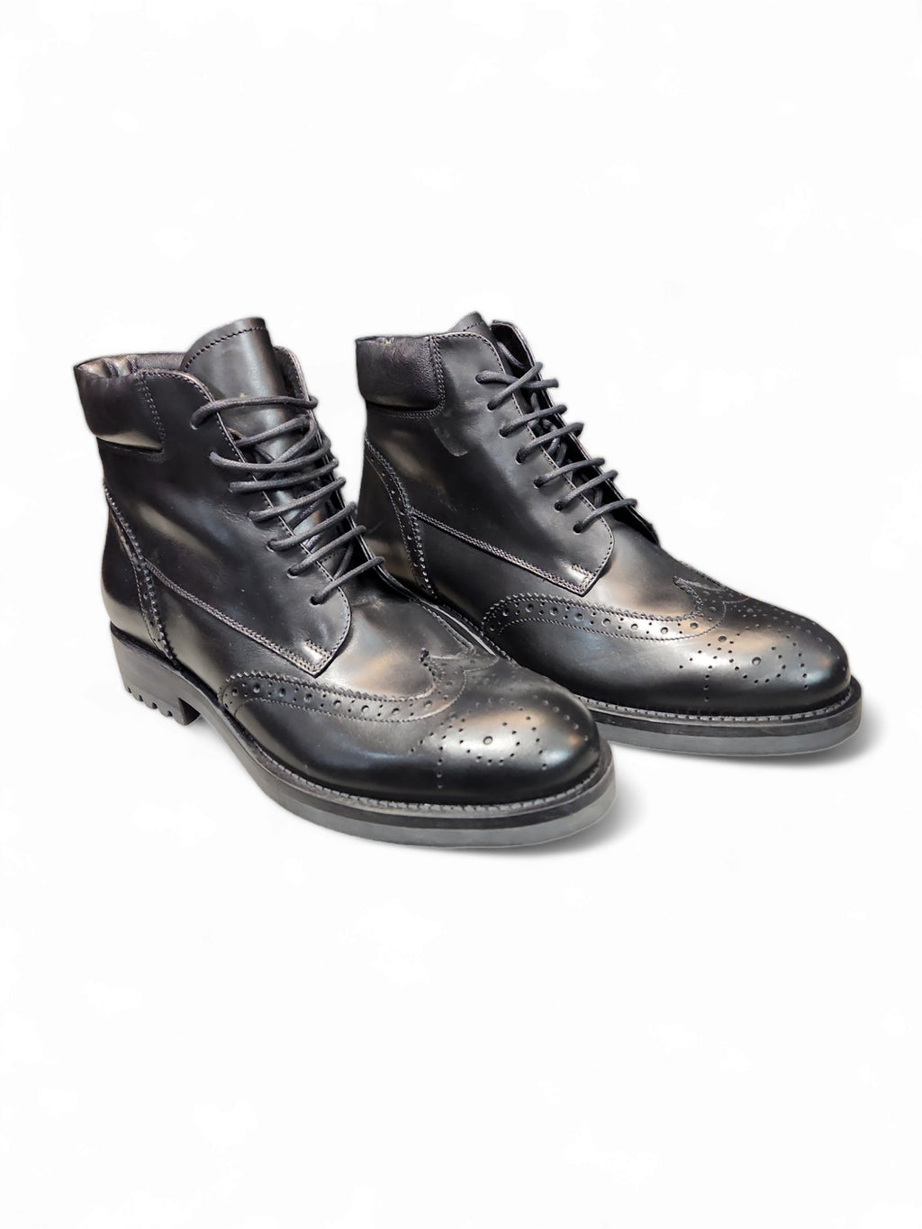 Ghete barbati negru din piele naturala