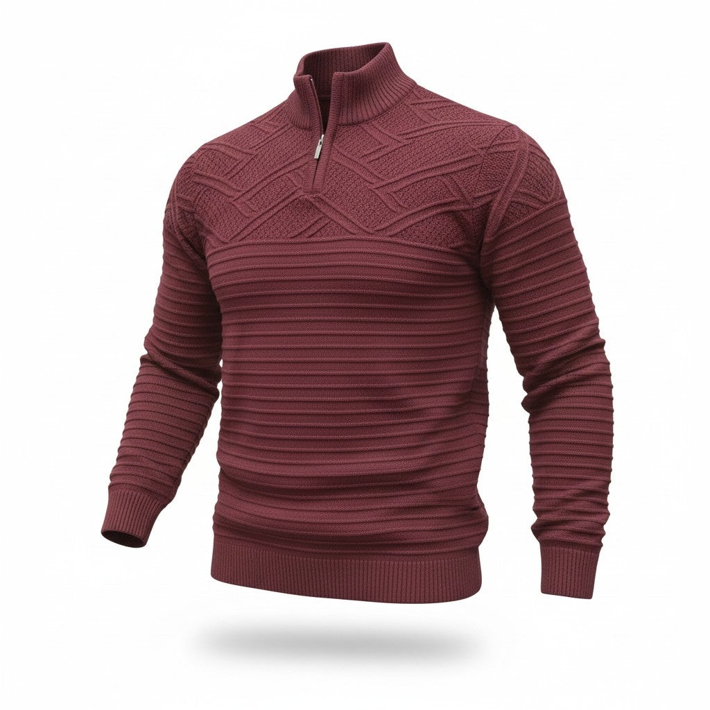 Pulover Bordo cu fermoar