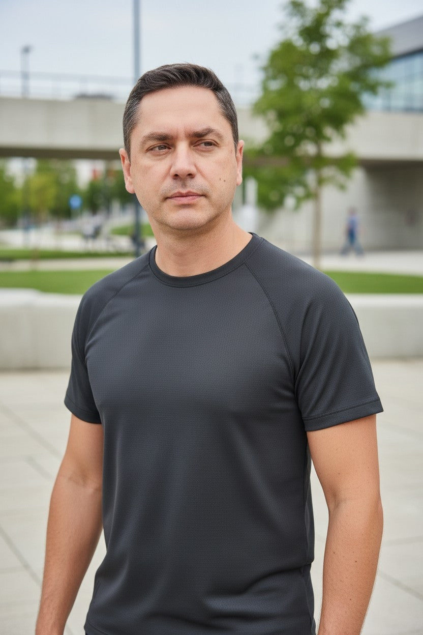 Tricou barbati negru oversized