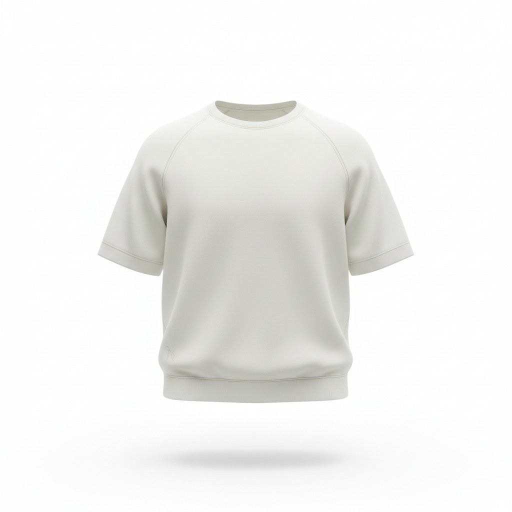 Tricou barbati alb-crem oversized