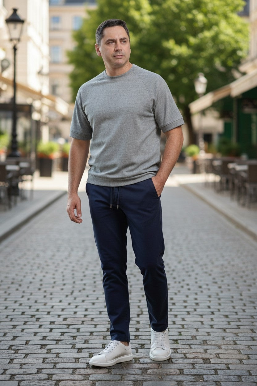 Tricou barbati gri oversized