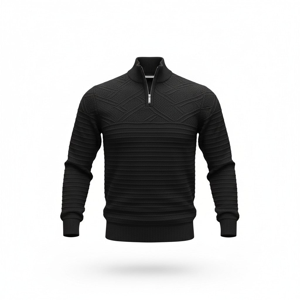 Pulover Negru cu fermoar