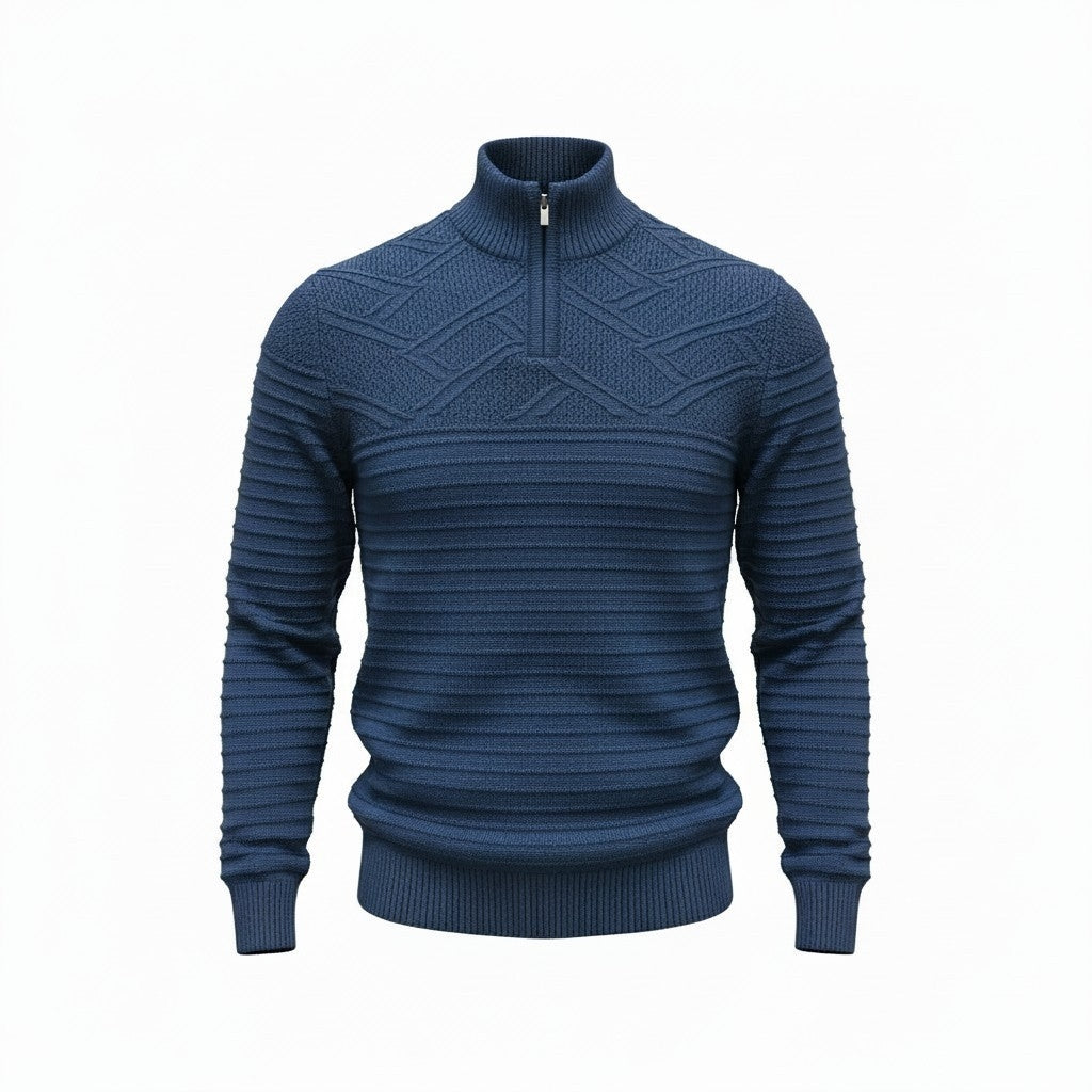 Pulover Albastru cu fermoar