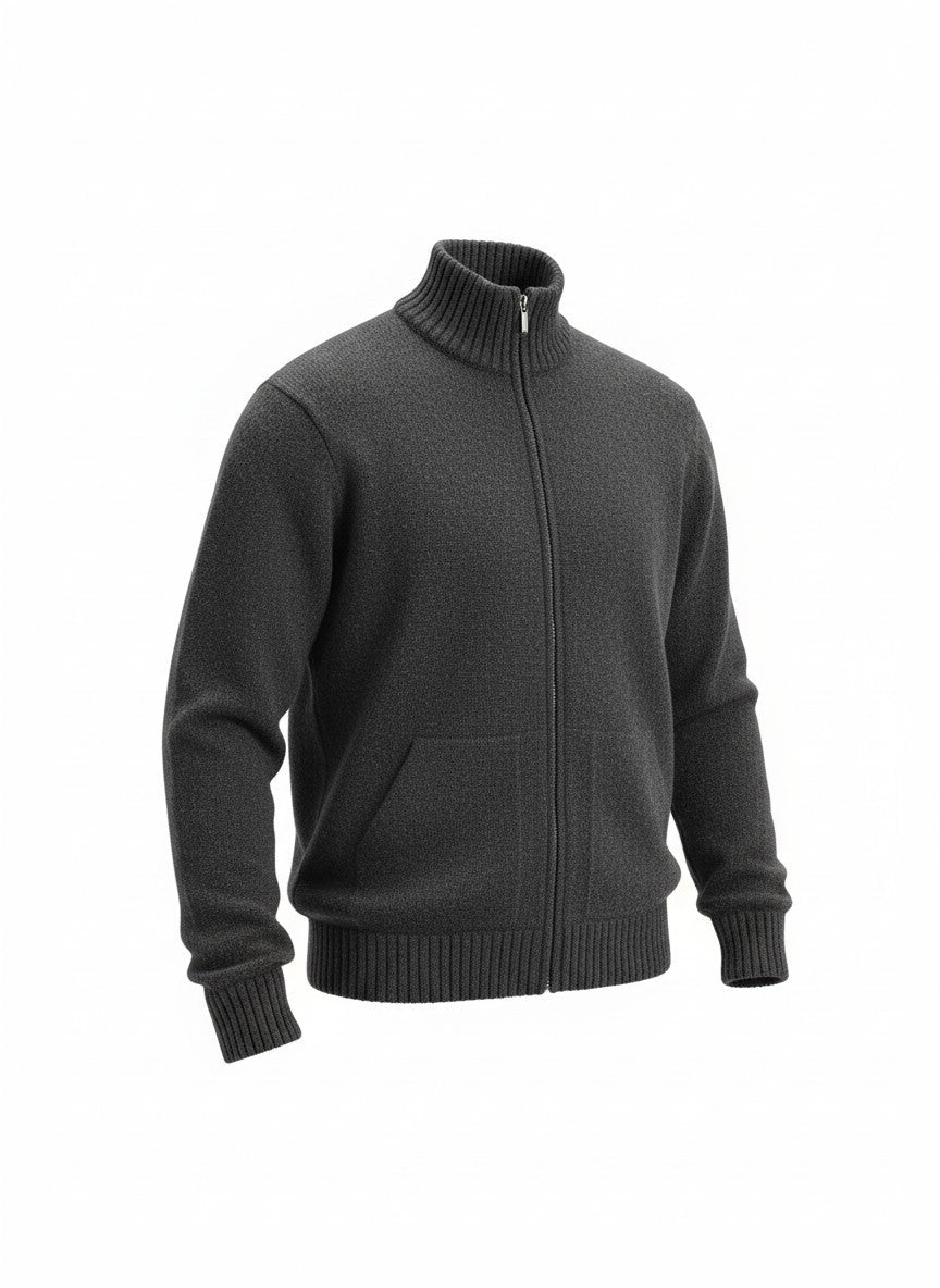 Jacheta groasa din lana cu fermoar