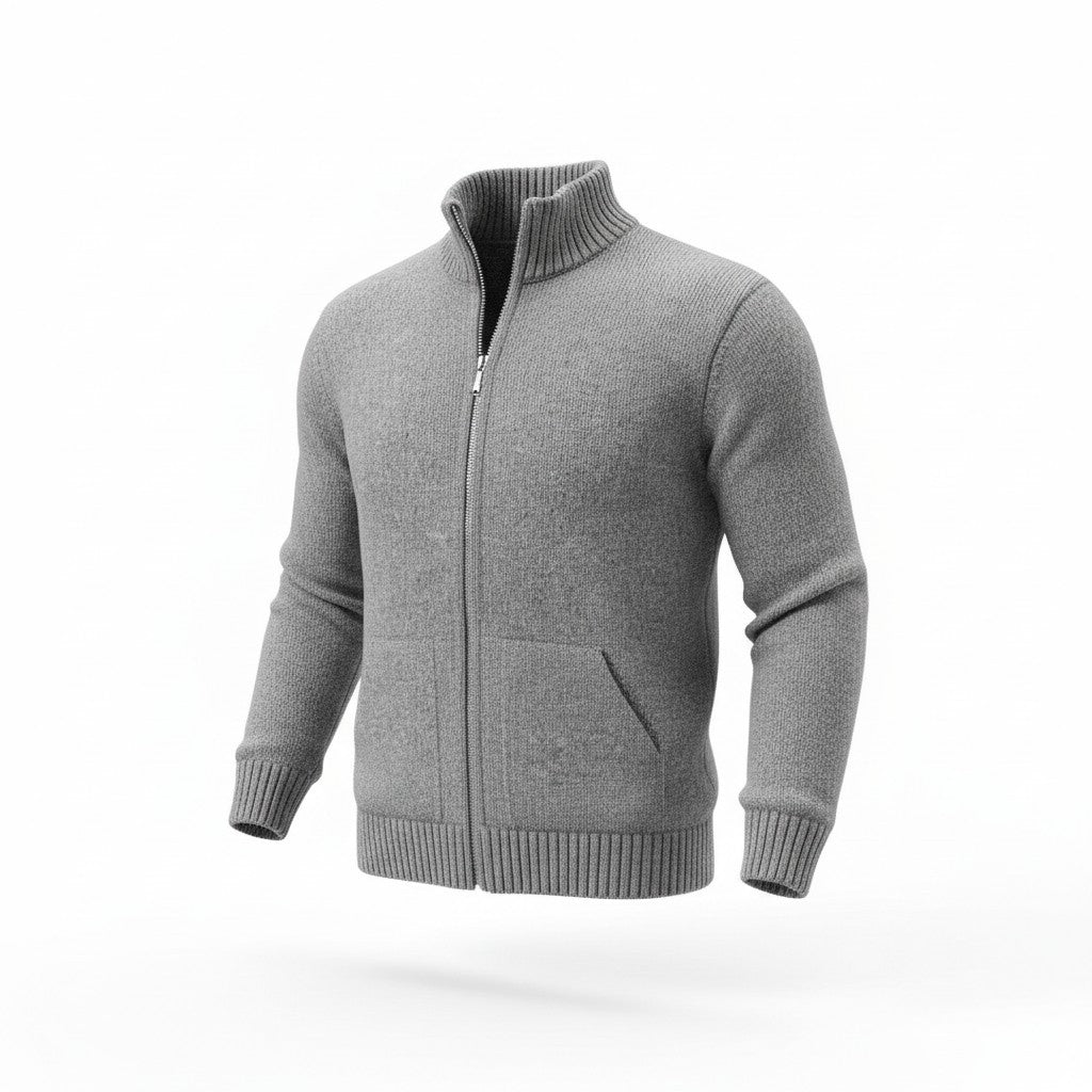 Jacheta groasa din lana cu fermoar