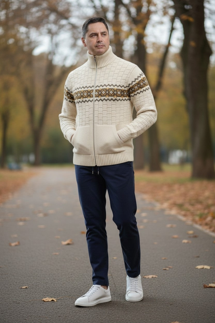 Jacheta groasa din lana cu fermoar