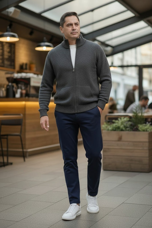 Jacheta groasa din lana cu fermoar