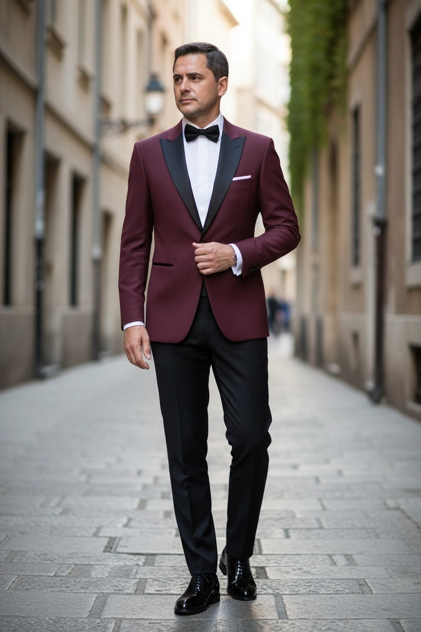 COSTUM CEREMONIE Bordo din Lana 100%