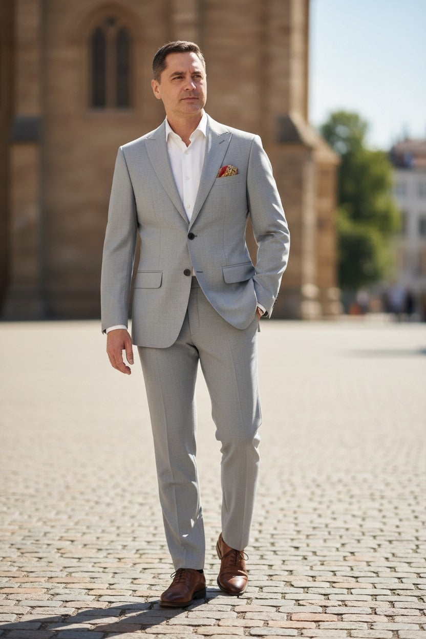 COSTUM BARBATI Gri deschis