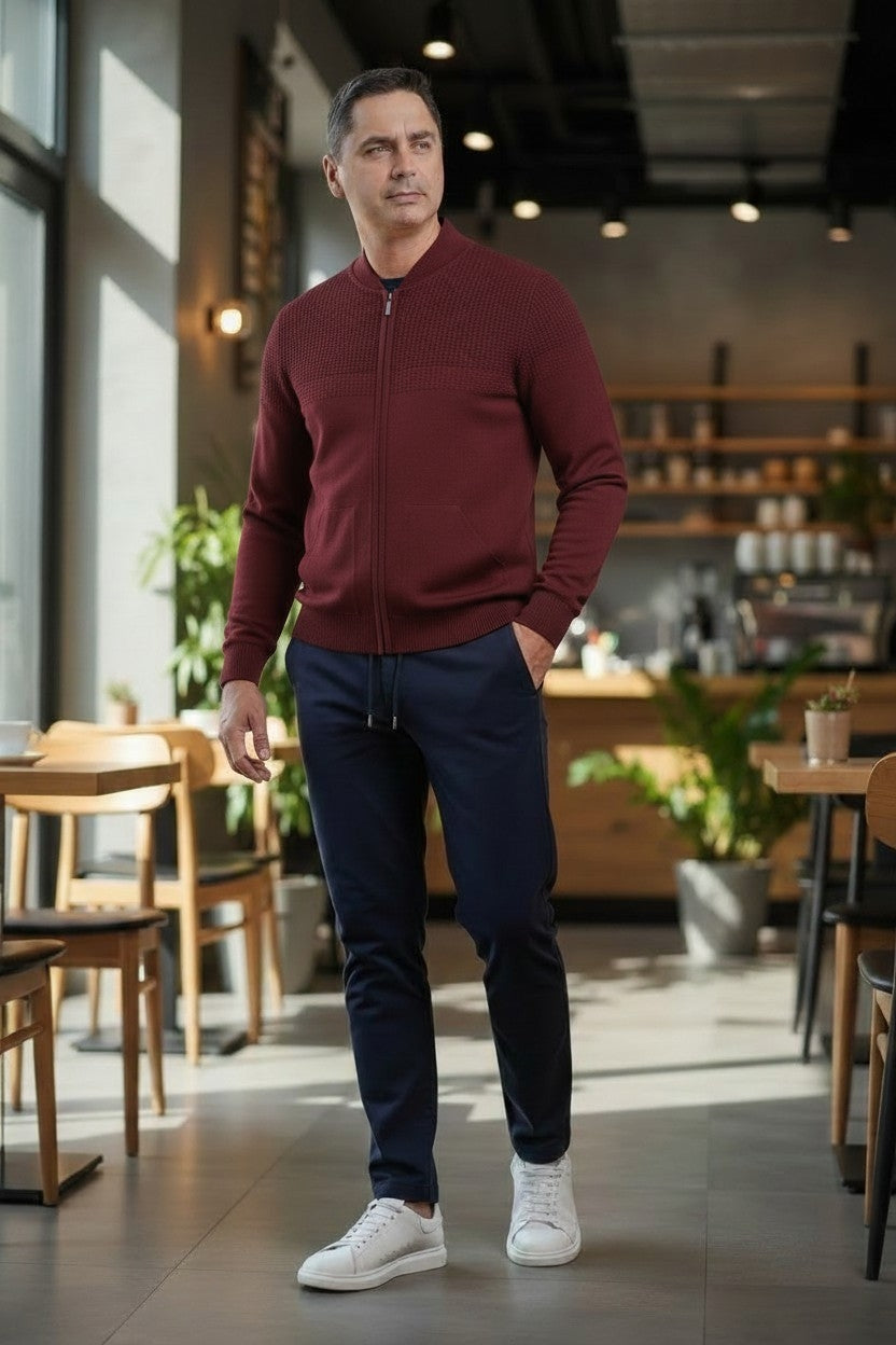 Jacheta Bordo cu fermoar