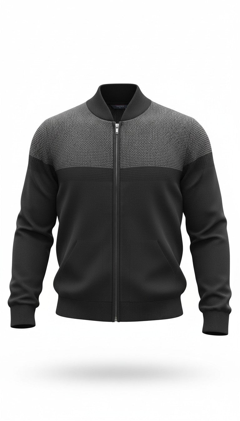 Jacheta neagra cu fermoar