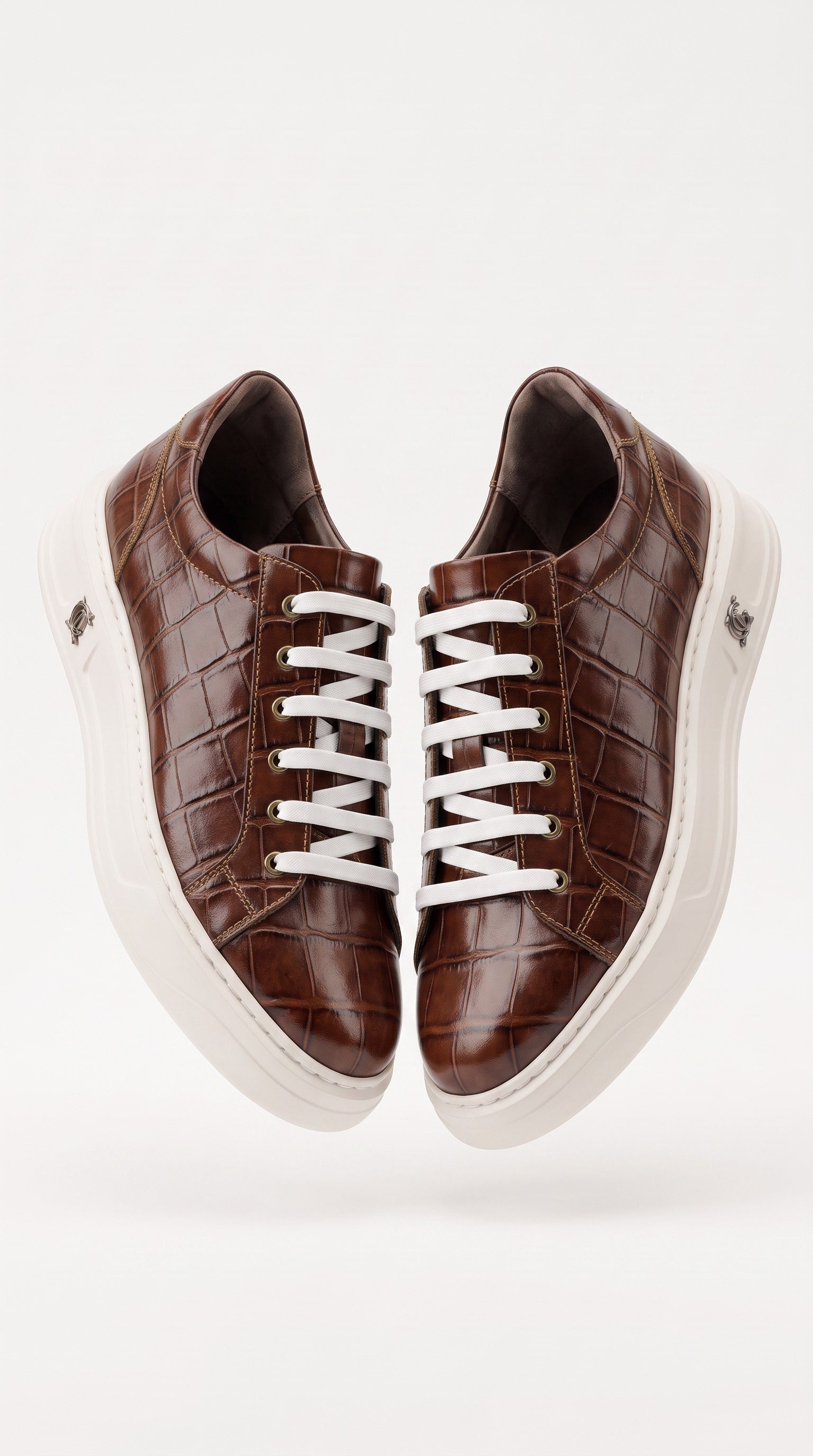 Sneakers maro piele naturala