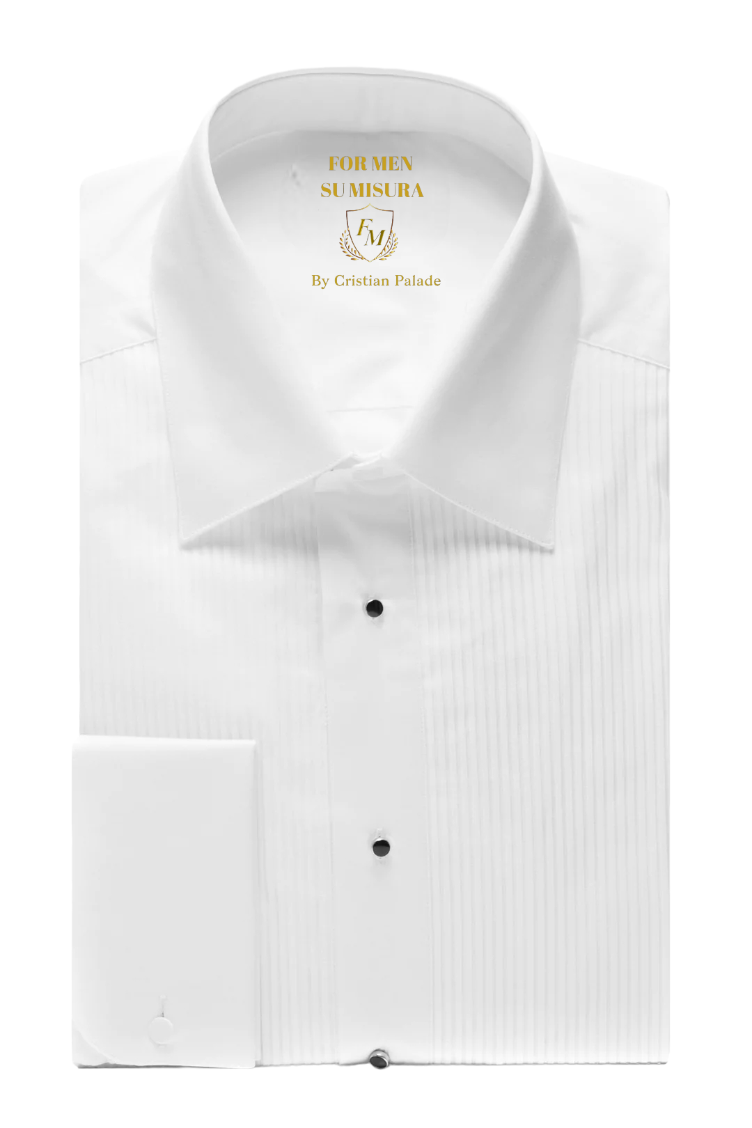 Camasa alba tuxedo cu pliuri