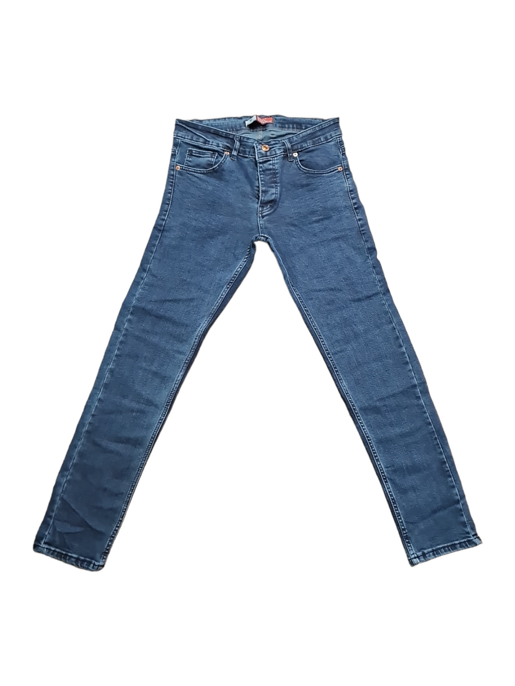 Blugi slim albastru uni