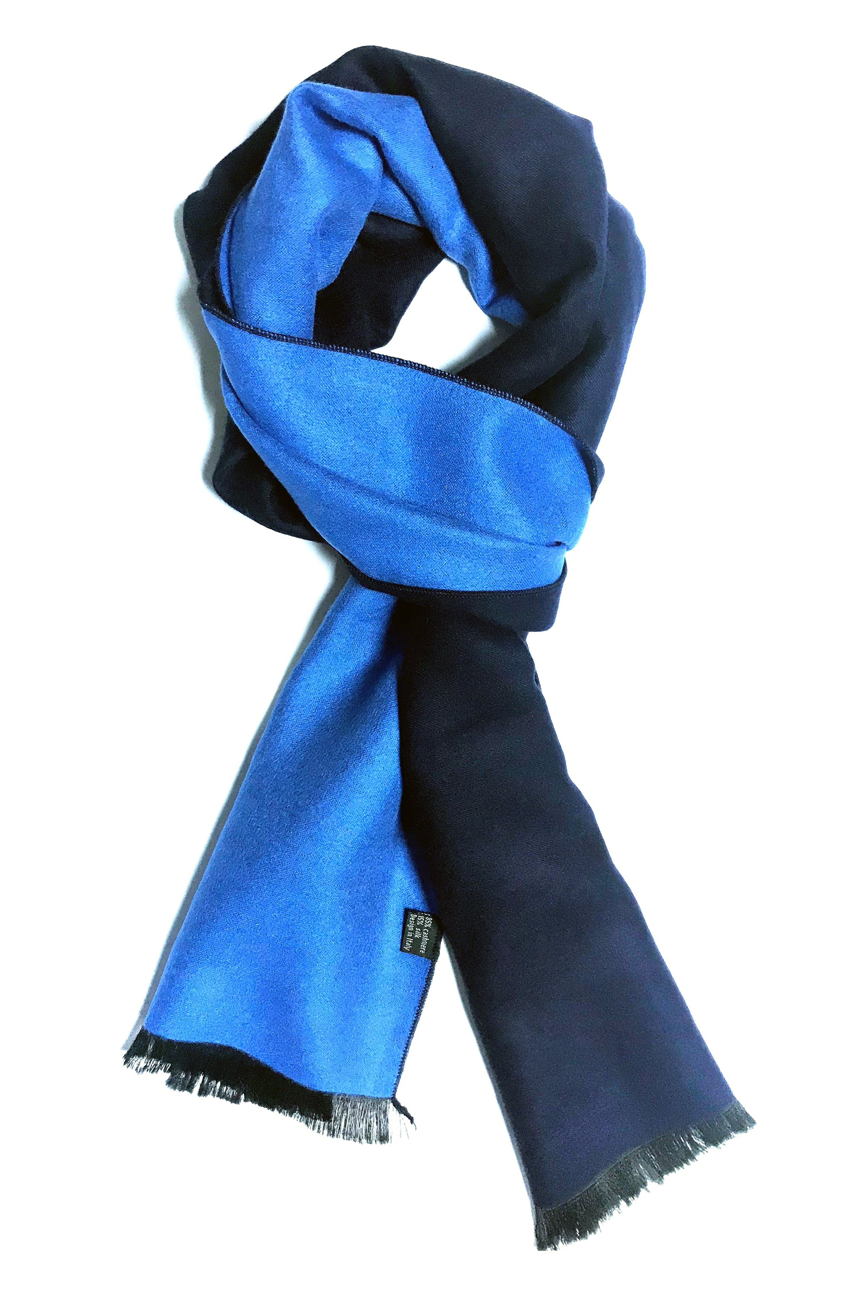 ESARFA DIN CASMIR BLEUMARIN CU DOUA FETE